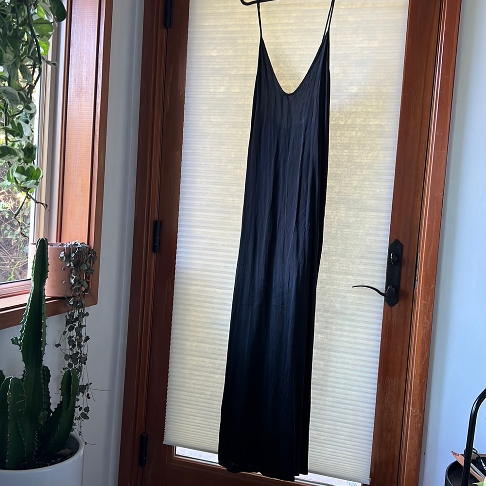STAUD - LONG LOW BACK SILK DRESS